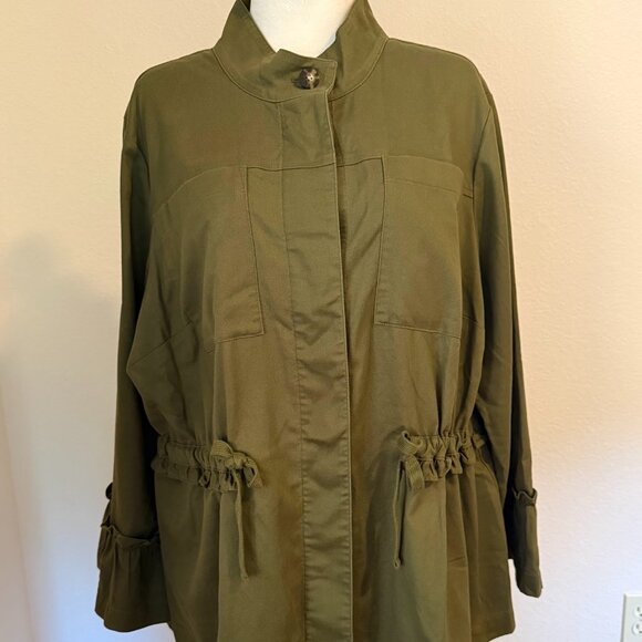 RUFFLED-SLEEVES TIE-WAIST JACKET - Picture 1 of 9